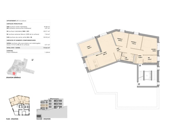 Petit immeuble de 6 appartements dans la nature, proche de la gare 5