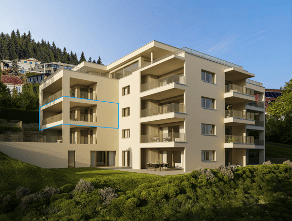 Moderne & ästhetische 2.5-Zimmer Neubauwohnung mit Abendsonne in Stadtnähe 1