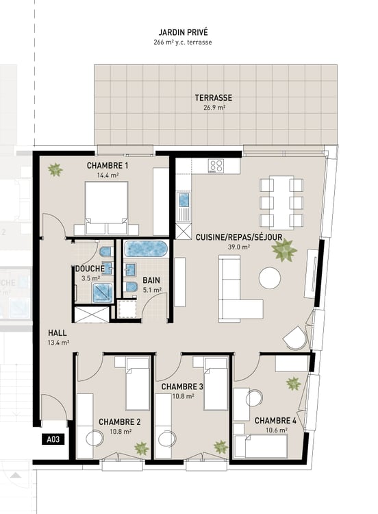 VOUVRY | APPARTEMENT 1.5p avec grand jardin privatif 5
