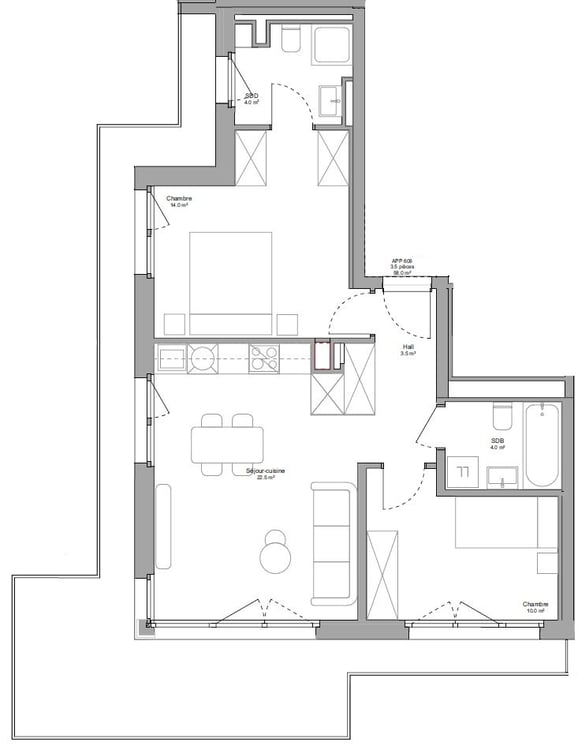 Magnifique appartement neuf en attique avec terrasse et vue sur le lac 2