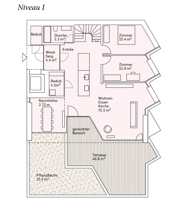 Architektonisches Meisterwerk in Sichtbeton – 1.5-Zimmer-Maisonette mit zwei Terrassen 7