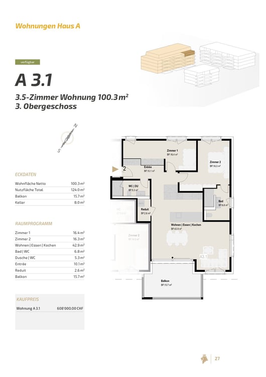 Chlifeld-Park - grosszügige Wohnung - tiefe Nebenkosten dank energieoptimierter Bauweise 4