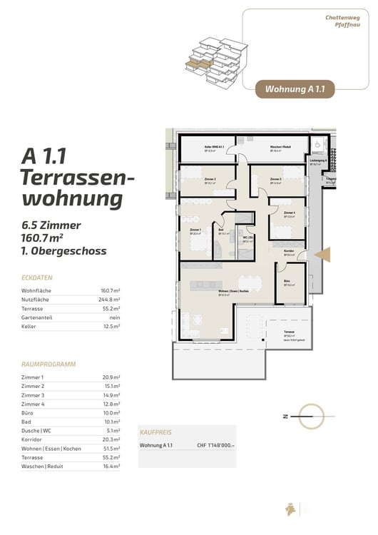Mehr Platz als viele Einfamilienhäuser – alles auf einer Ebene und 160 m² Wohngefühl der Extraklasse 3