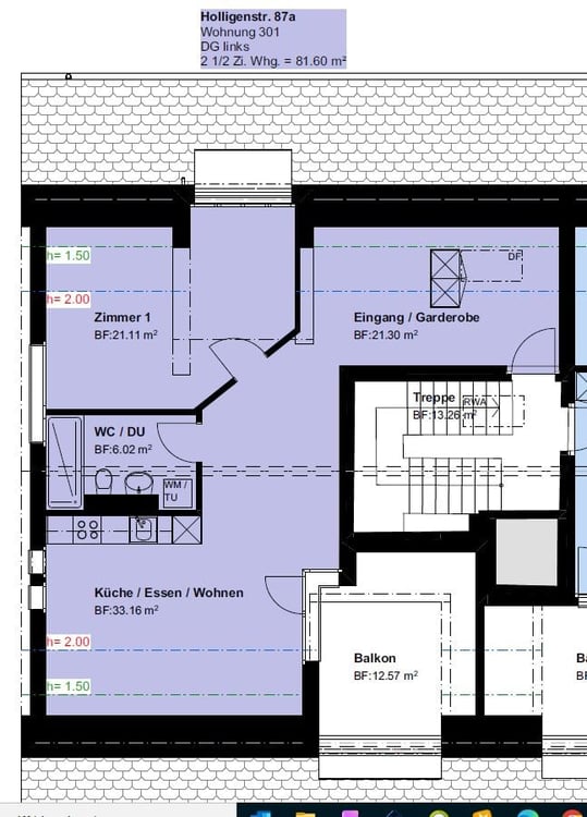 ERSTVERMIETUNG exlusive 2½-Zimmer-Dach-WHG im Holligen-Quartier 4