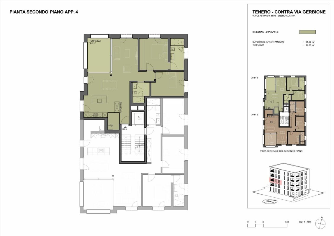 Residenza Gerbio - App. 4 - 3.5 locali - 2°P
