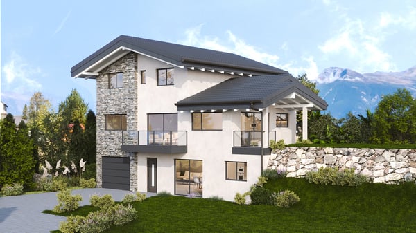 SPLENDIDE VILLA 1.5 PCES AVEC APPT 2.5 PCES INDEPENDANT A LENS 1