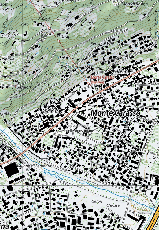 Terreno/casa nel nucleo di Monte Carasso Rif.: 0396 6