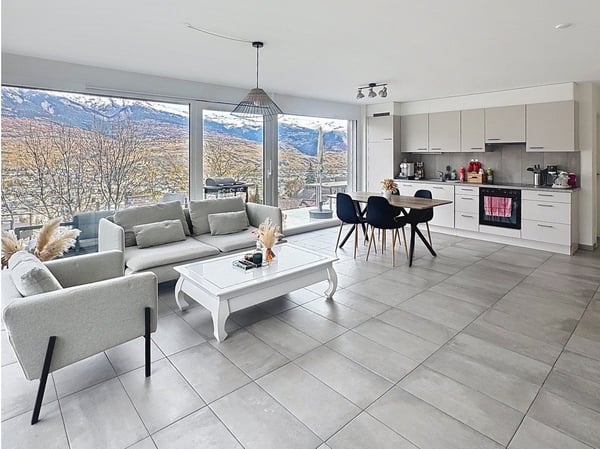 Sion/Salins, charmant appartement de 1.5 pièces de 20m2 avec terrasse et pelouse privative de 64m2 1