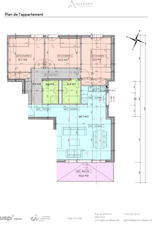 Sion/Pont-de-la-Morge, bel appartement de 4.5 pièces de 104 m2 avec balcon et 2 places de parc 21