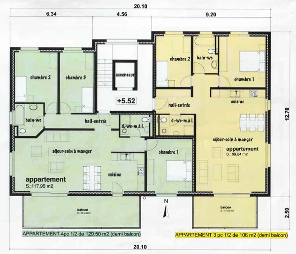 Vétroz, appartement de 4.5 pièces de129 m2 proche des commodités avec garage box et place de parc 20