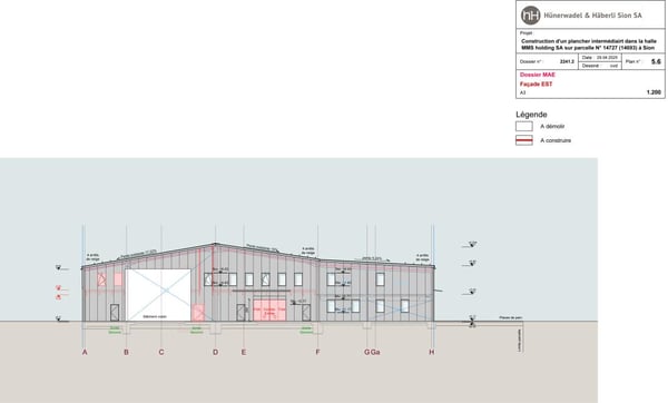 Sion, à louer 2 locaux de stockage au rez et au 1er de 297 m2 chacune, bâtiment industriel rénové 5