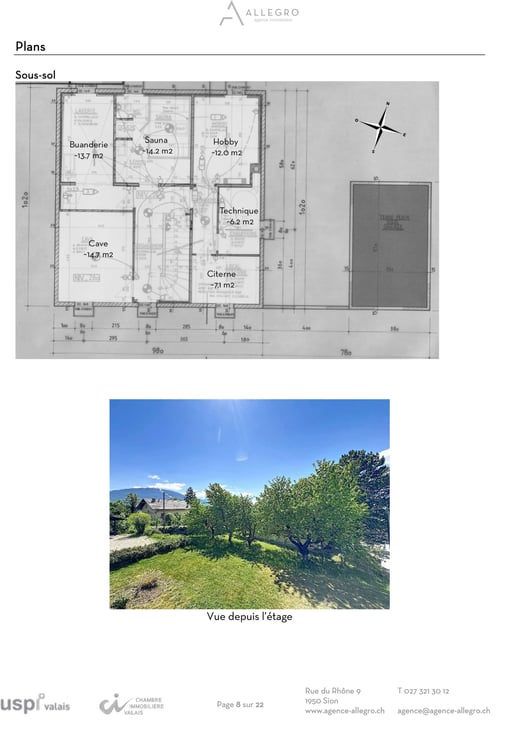 Grimisuat – Villa 5.5 pièces de 255 m² sur parcelle de 830 m² avec garage et places de parc 30
