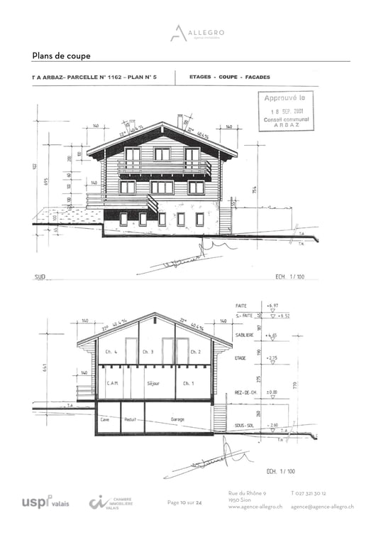 Arbaz, chalet de 5.5 pièces de 175 m2 avec garage et places de parc 30