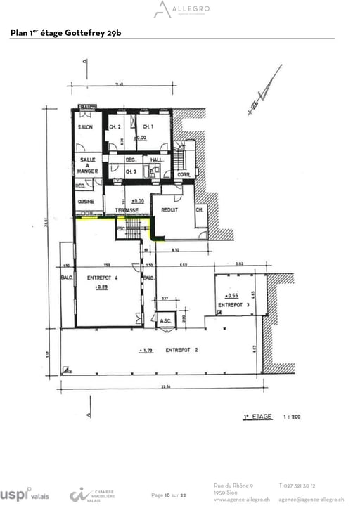 Saxon, lot de 2 immeubles de rendement, 11 appartements, 1 restaurant, 1 commerce, 9 pl. de parc 16