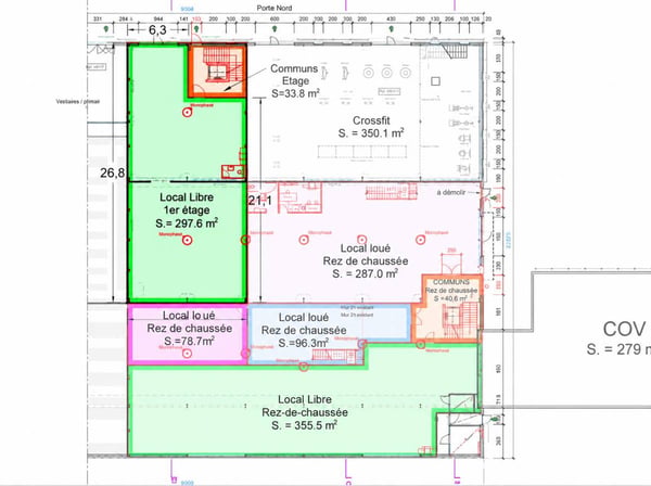 Sion, à louer un local de 297.60 m2 au rez étage dans un bâtiment industriel entièrement rénové 6
