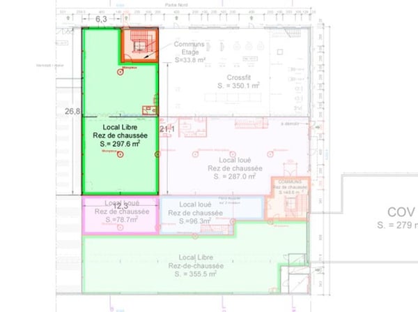 Sion, à louer un local de 297.60 m2 au rez étage dans un bâtiment industriel entièrement rénové 5