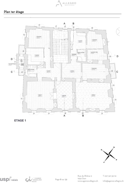 Sion, maison historique au cœur de la vieille ville composé de 5 appartements et 2 bureaux 39