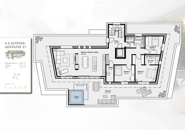 Das besondere Bijou: Einzigartige Attikawohnung in Bottmingen! 4