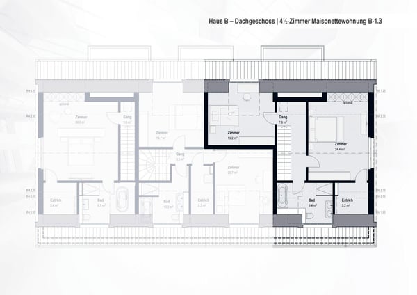 Jetzt fertig : TOP-1.5-Zimmer-Maisonette-Wohnung mit Wintergarten. B-1.3 8