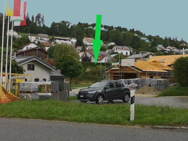 Maison moderne en madrier thermo-chauffé, avec garage, terrasse et jardin 15