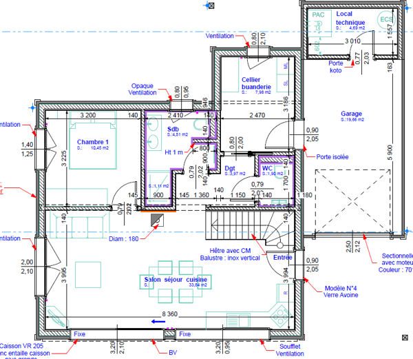 Maison moderne en madrier thermo-chauffé, avec garage, terrasse et jardin 5