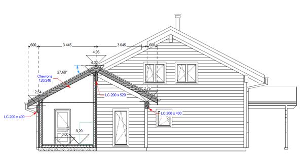 Maison moderne en madrier thermo-chauffé, avec garage, terrasse et jardin 9