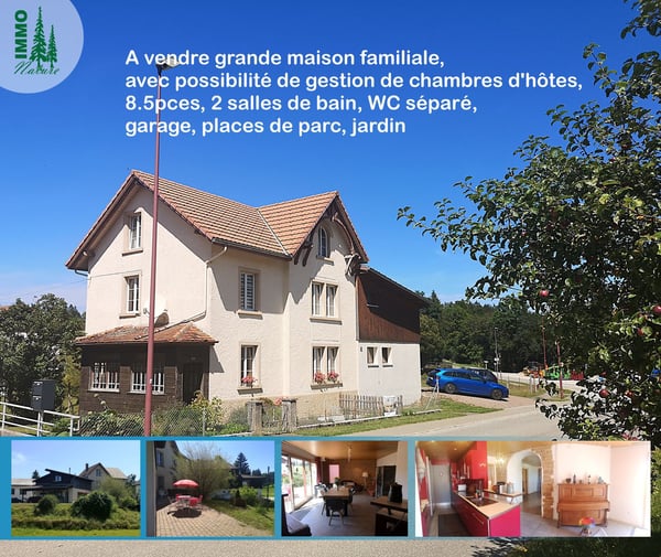 Grande maison familiale de 8,5 pièces à Lajoux, possibilité gestion chambres d'hôtes 2