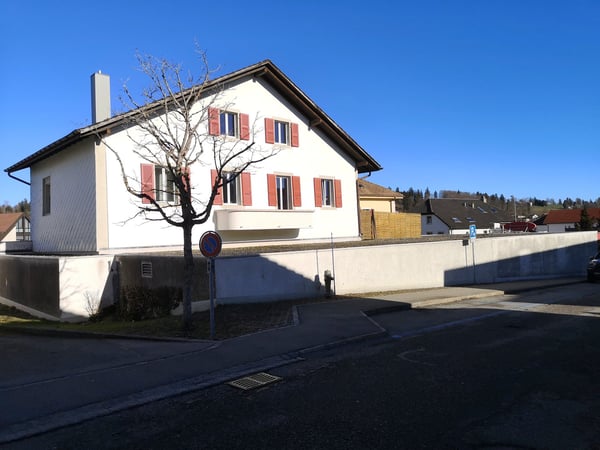 A vendre grande surface polyvalente avec entrepôt, 3 places de parc, 2 appartements 3
