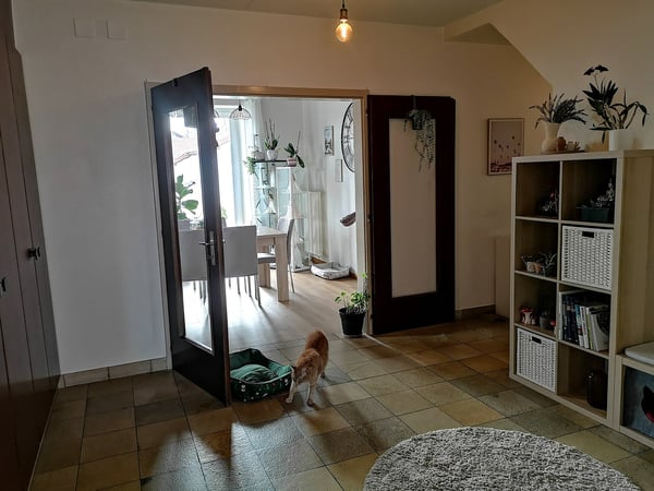 A vendre immeuble avec grande surface polyvalente, 3 places de parc, 2 appartements 10