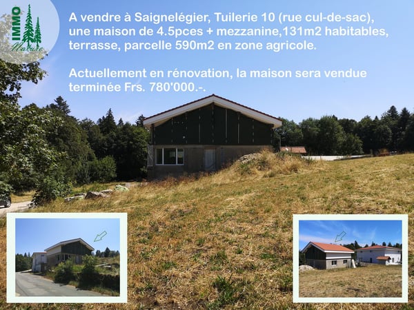 Haus mit 4.5 Zimmern + Galerie in der Peripherie von Saignelégier, wird komplett renoviert verkauft 1