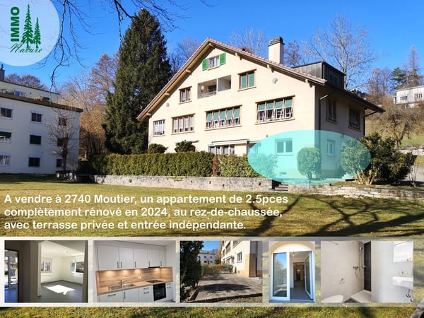 A vendre à Moutier appartement avec terrasse, rénové complètement en 2024 1