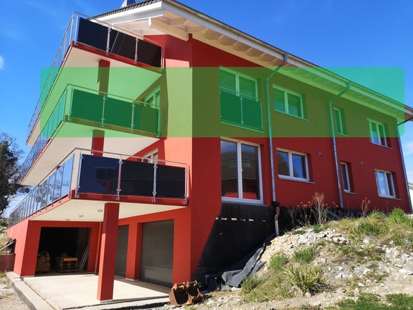 Appartement neuf au 1er étage avec terrasse couverte, avec vue. 1