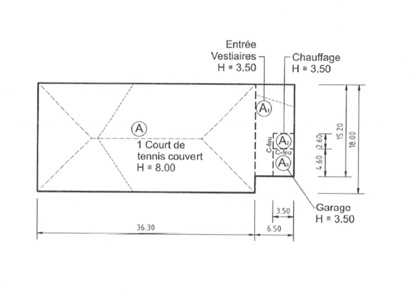 Complexe sportif dédié au tennis, avec terrain à bâtir en réserve 14