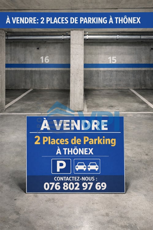 Deux places de parc intérieures côte à côte - Proche mairie de Thônex 1