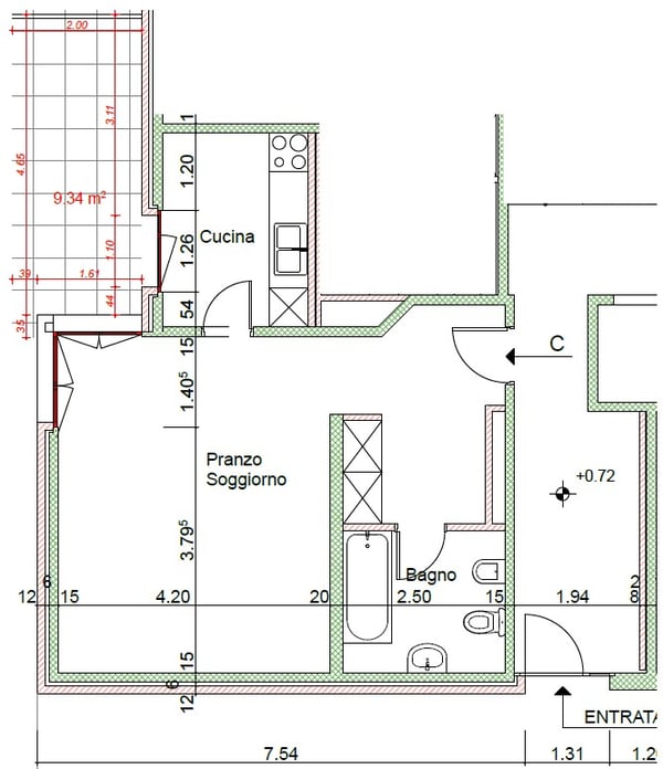 Monolocale a Viganello con giardino privato, centrale in Via Emilio Rava 1E 9