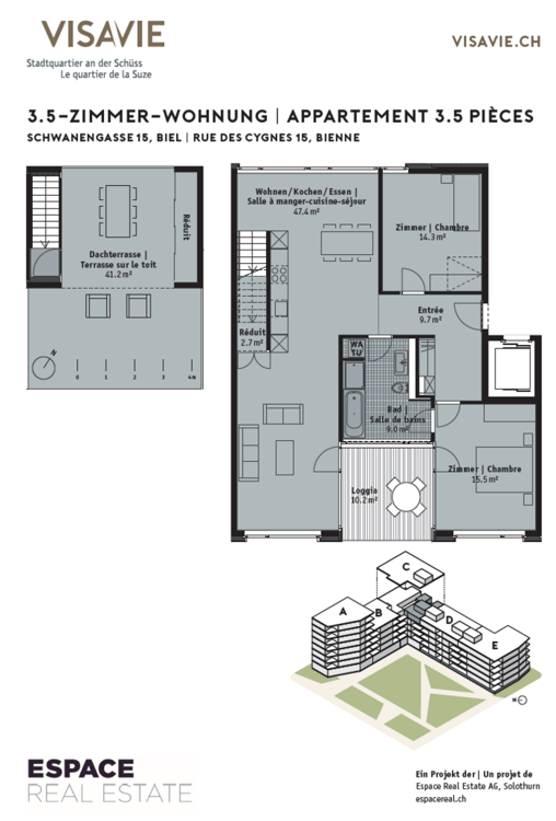 Moderne Wohnung mit Loggia und Balkon 10