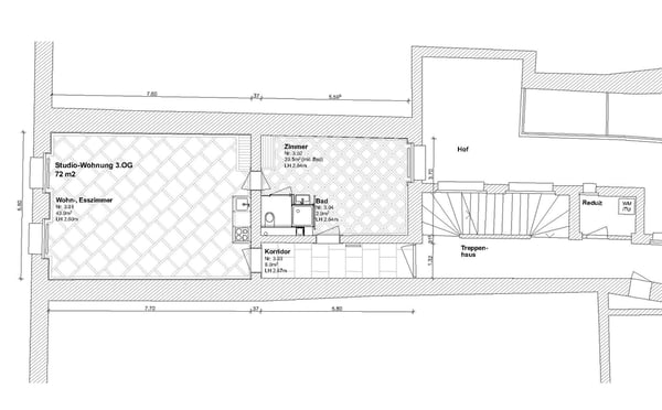 Stillvolle und grosszügige 1-Zimmer-Altstadtwohnung 2