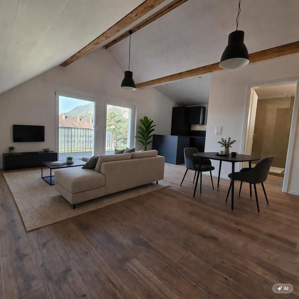 Charmante 2.5-Zimmer-Dachwohnung mit Bergblick in Oensingen