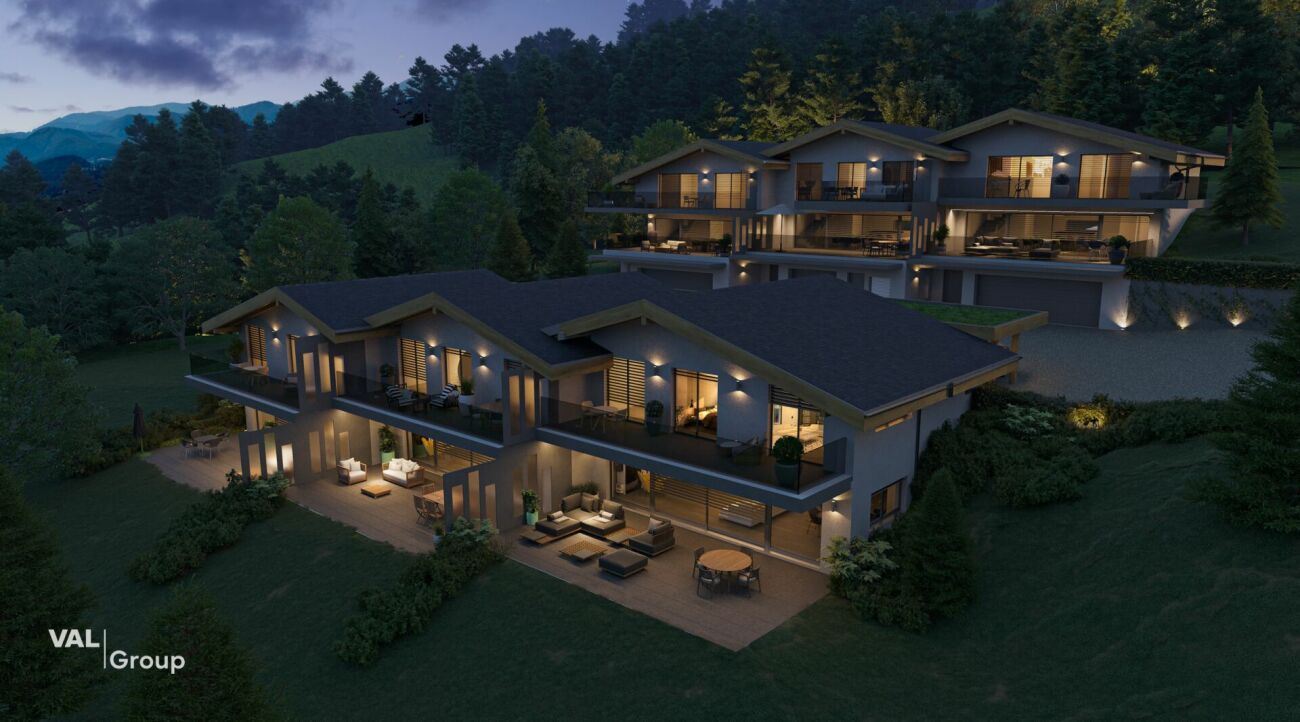 Villa contemporaine avec vue panoramique sur la plaine du Rhône