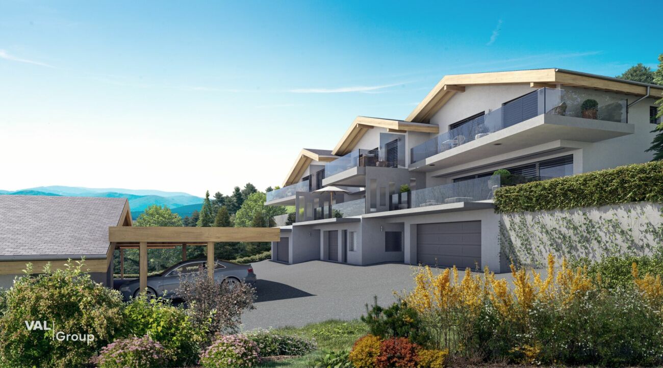 Villa contemporaine avec vue panoramique sur la plaine du Rhône