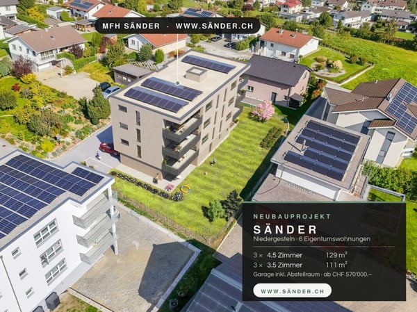 Neubauprojekt Sänder - 3.5- und 4.5-Zimmer-Eigentumswohnungen in Niedergesteln 1