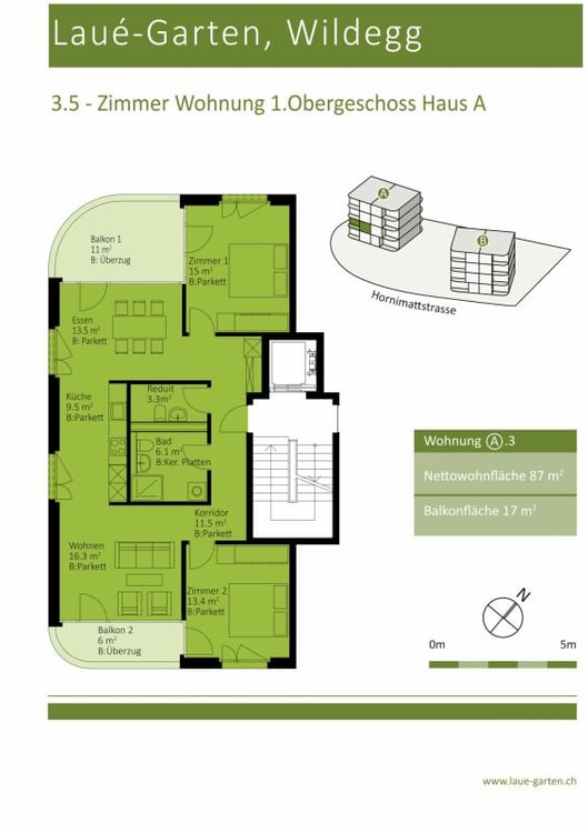 zu vermieten exklusive 3.5 Zimmer-Wohnung 8