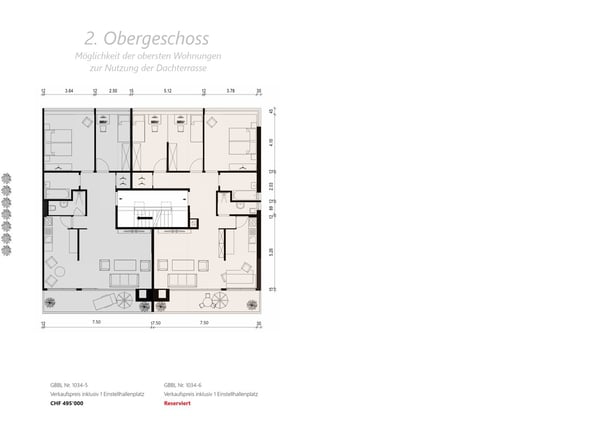 Schöner Grundriss, Balkon und Dachterrasse 16