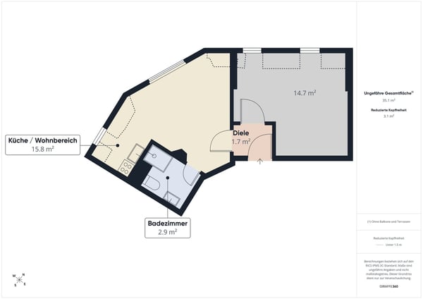 Charmante 2-Zimmer-Dachwohnung an der Teufener Strasse 10