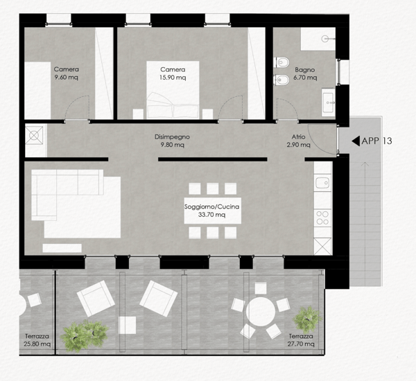 3.5-Zimmer-Wohnung mit Terrasse, Seesicht und Waldblick – totale Entspannung in der Residenza Lumino 6