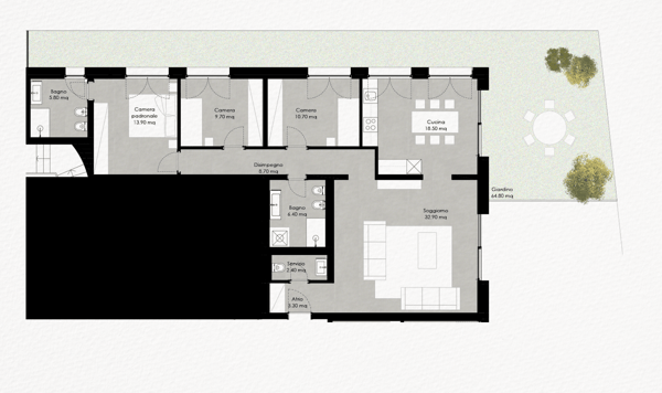 2.5 Appartamento con giardino e parziale vista lago - Residenza Lumino Locarno 8