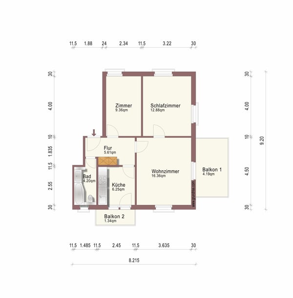 schöne 3-Zimmerwohnung 2
