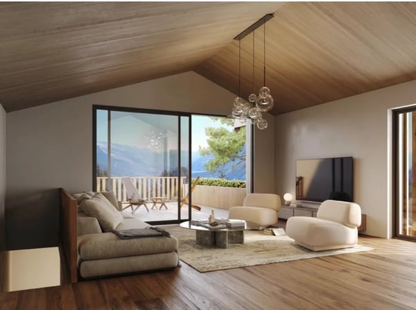 Chalet mitoyen de standing de 1.5 pièces avec vue panoramique et jardin 4