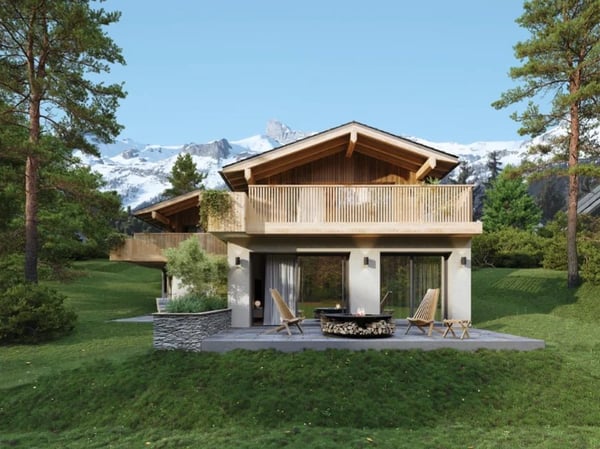 Chalet mitoyen de standing de 1.5 pièces avec vue panoramique et jardin 1