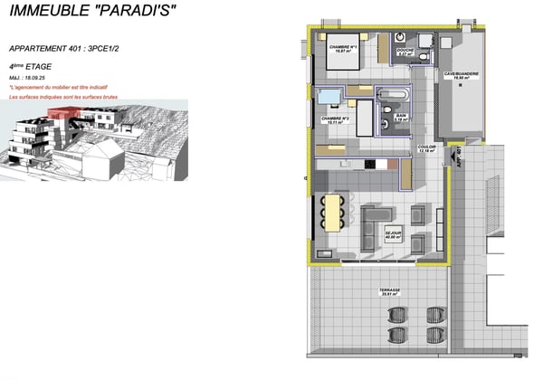 1.5 pièces dernier étage - Promotion de standing à Salins ! 4